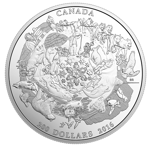 2016 2 oz $200 Canada's Icy Arctic Silver Coin