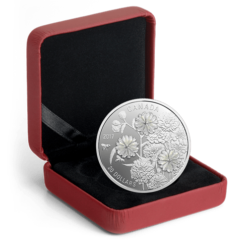 2017 $20 Pearl Flowers Silver Coin - 9999