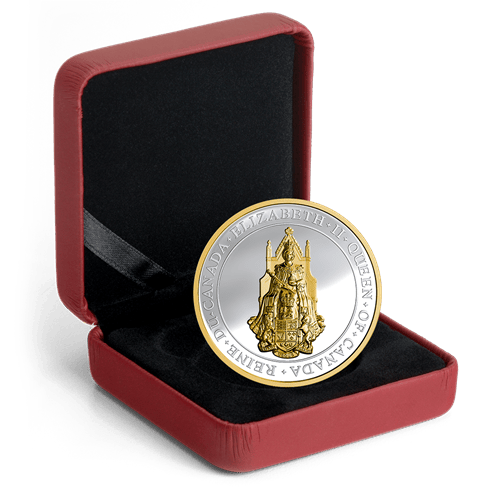 2017 $25 Great Seal Of Canada Gold Plated Silver Coin - 9999