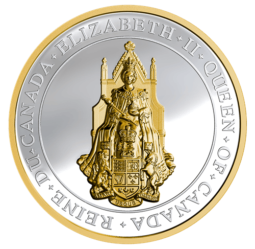 2017 $25 Great Seal Of Canada Gold Plated Silver Coin - 9999