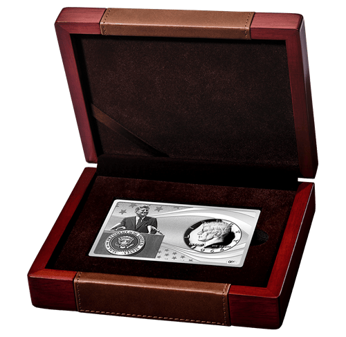 2017 JFK 2.3 Oz Silver Coin & Bar Set - 100th Anniversary of John F. Kennedy