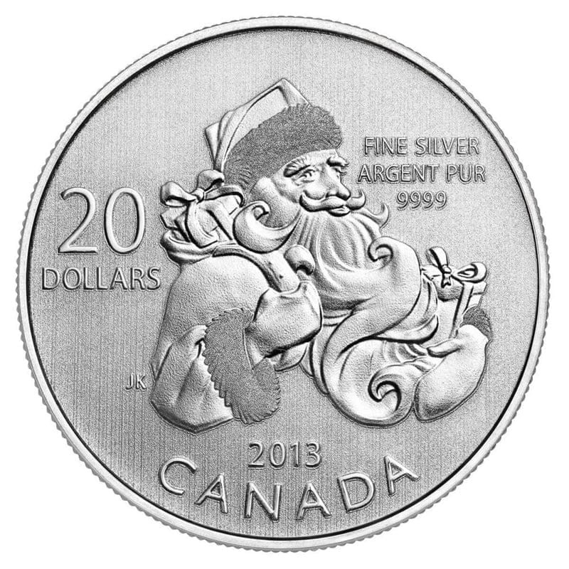 2013 $20 For $20 Santa Silver Coin - 9999