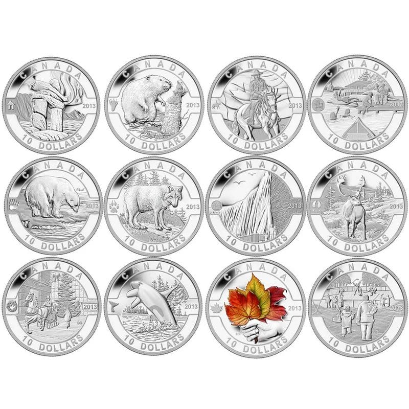 2013 $10 O Canada Silver Coin Set With Display Case