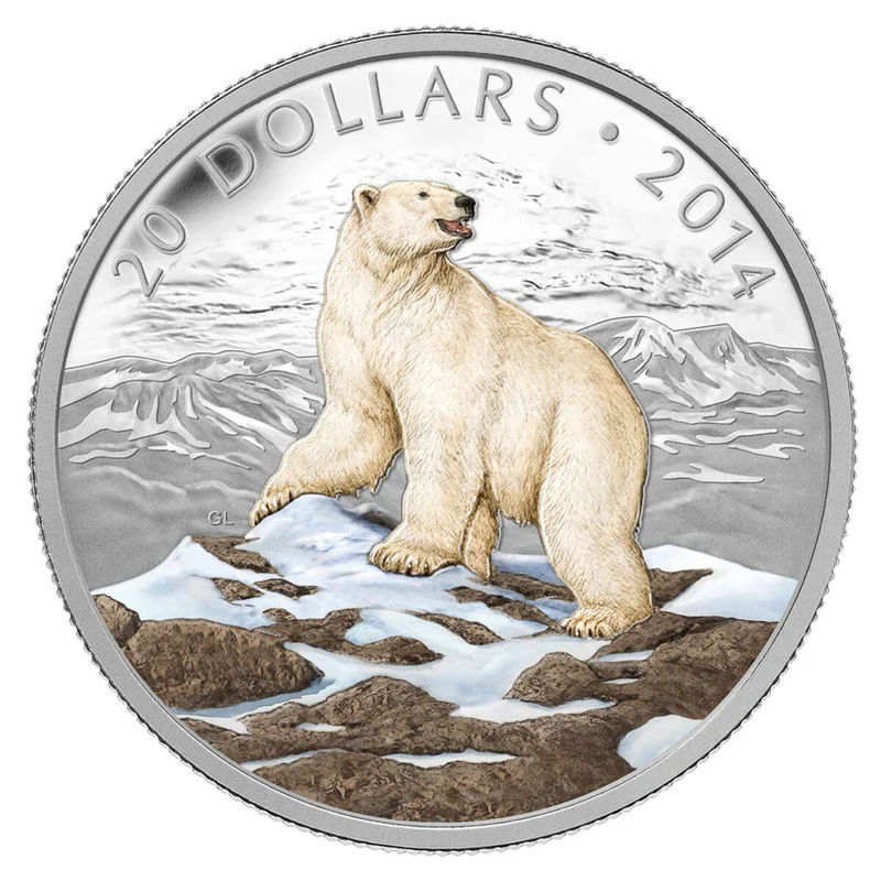 2014 $20 Iconic Polar Bear Silver Coin - 9999