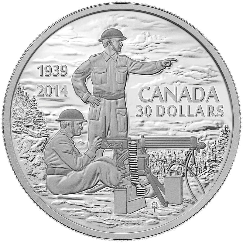 2014 $30 75th Anniversary of the Declaration of the Second World War Silver Coin - 9999