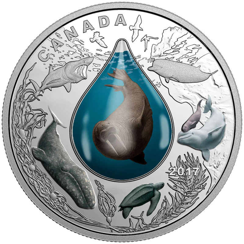 2017 $20 Canadian Underwater Life Silver Coin - 9999