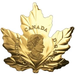 2017 $200 Autumn Fire Pure Gold Maple Leaf Shaped Coin (Low Mintage 600)
