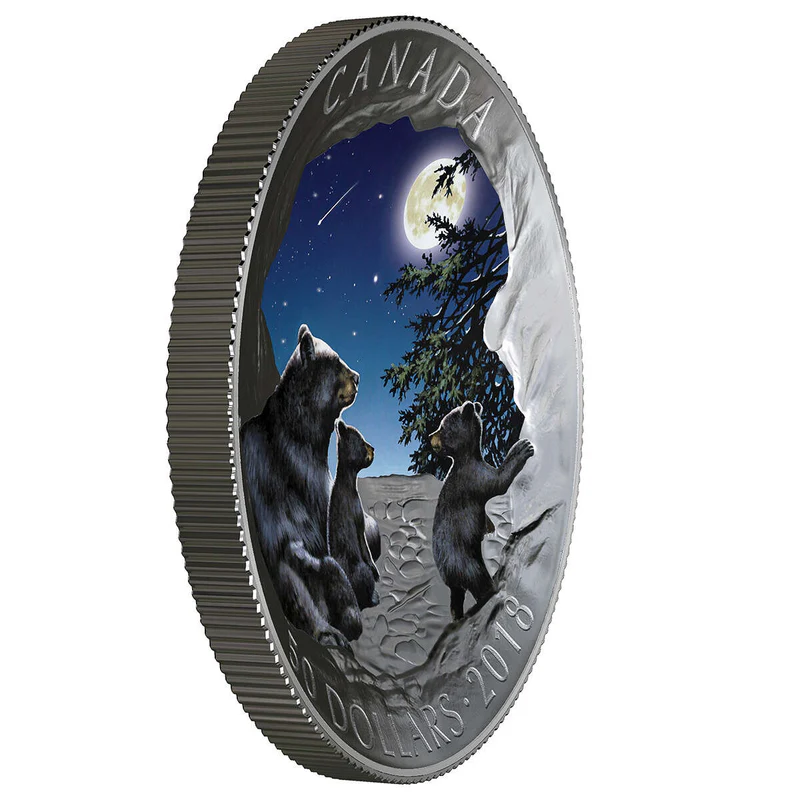 2018 $50 Moonlit Tranquility - Nature's Light Show Pure Silver Coin