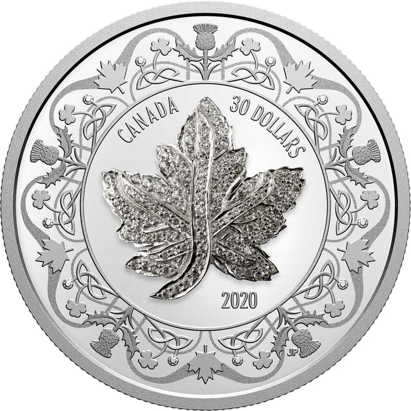 2020 $30 Canadian Maple Leaf Brooch Legacy Fine Silver Coin