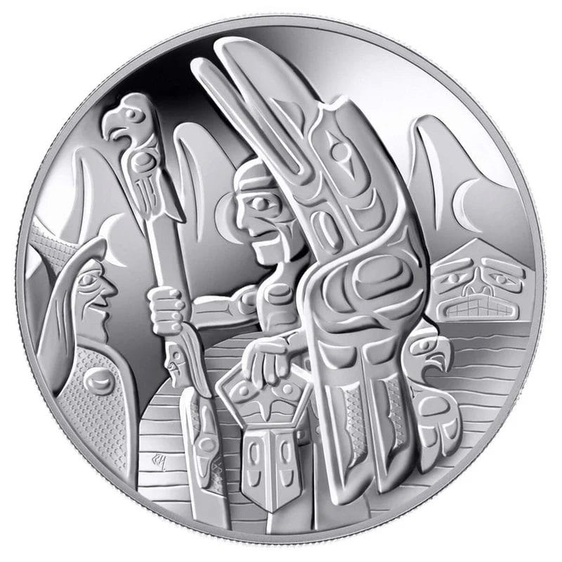 2005 $30 Welcome Figure (Dzunuk'Wa) Totem Pole Sterling Silver Coin