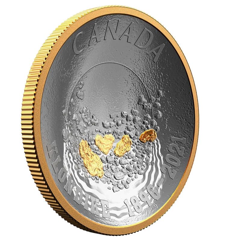 2021 $25 125th Anniversary of the Klondike Gold Rush - Gold Plated Pure Silver Coin