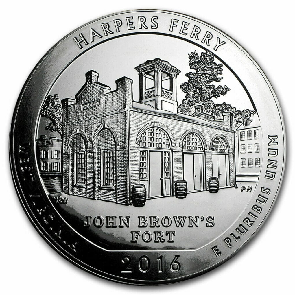 Harpers Ferry Silver Coin Reverse