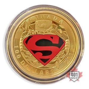 2014 $100 14kt Iconic Superman Gold Coin Reverse