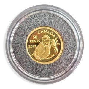 2013 $0.50 Owl Shaman Holding Goose Canadian Inuit Art Gold Coin Reverse
