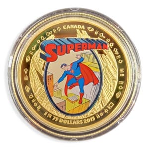2013 $75 Superman Gold Coin The Early Years 14 kt Reverse