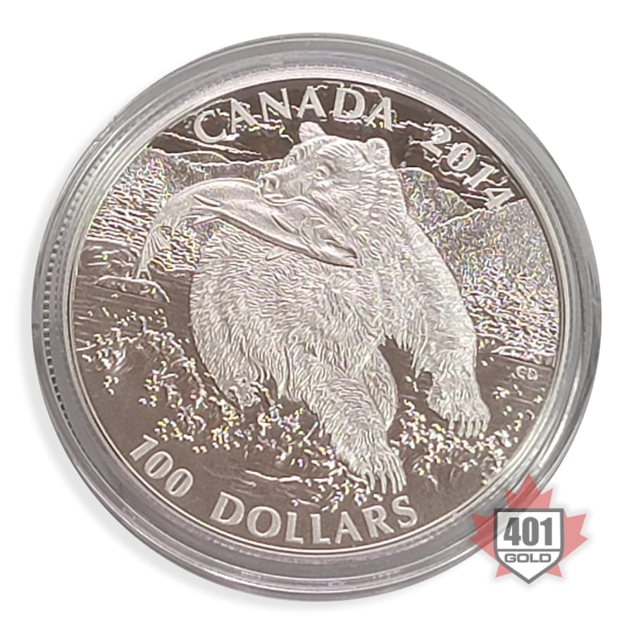 2014 The Grizzly Silver Coin Reverse