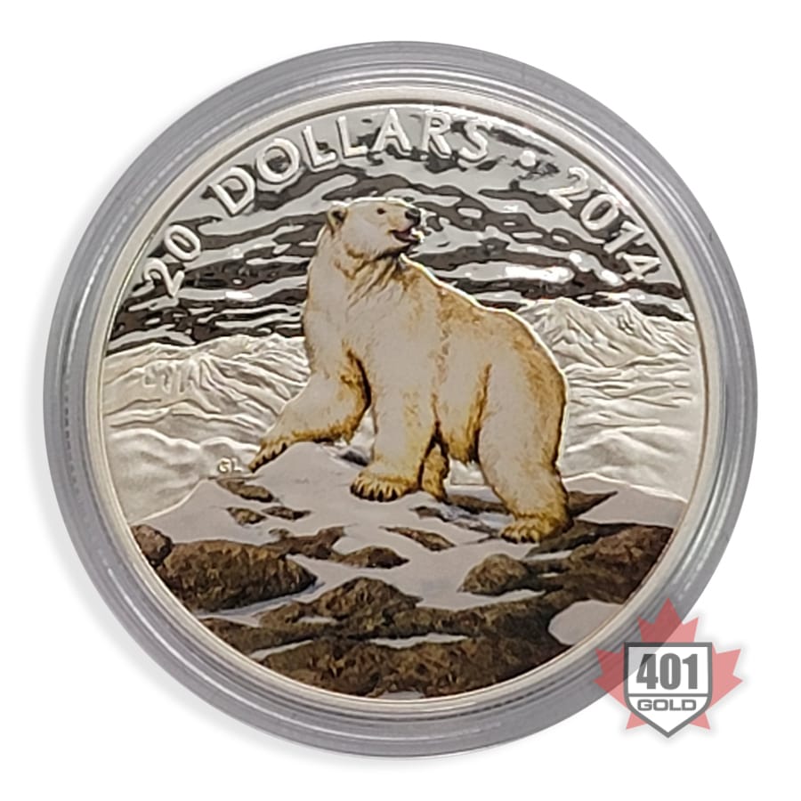 2014 $20 Iconic Polar Bear Silver Coin