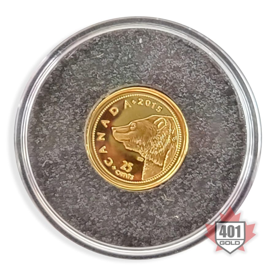 2015 25c Grizzly Bear Gold Coin Reverse