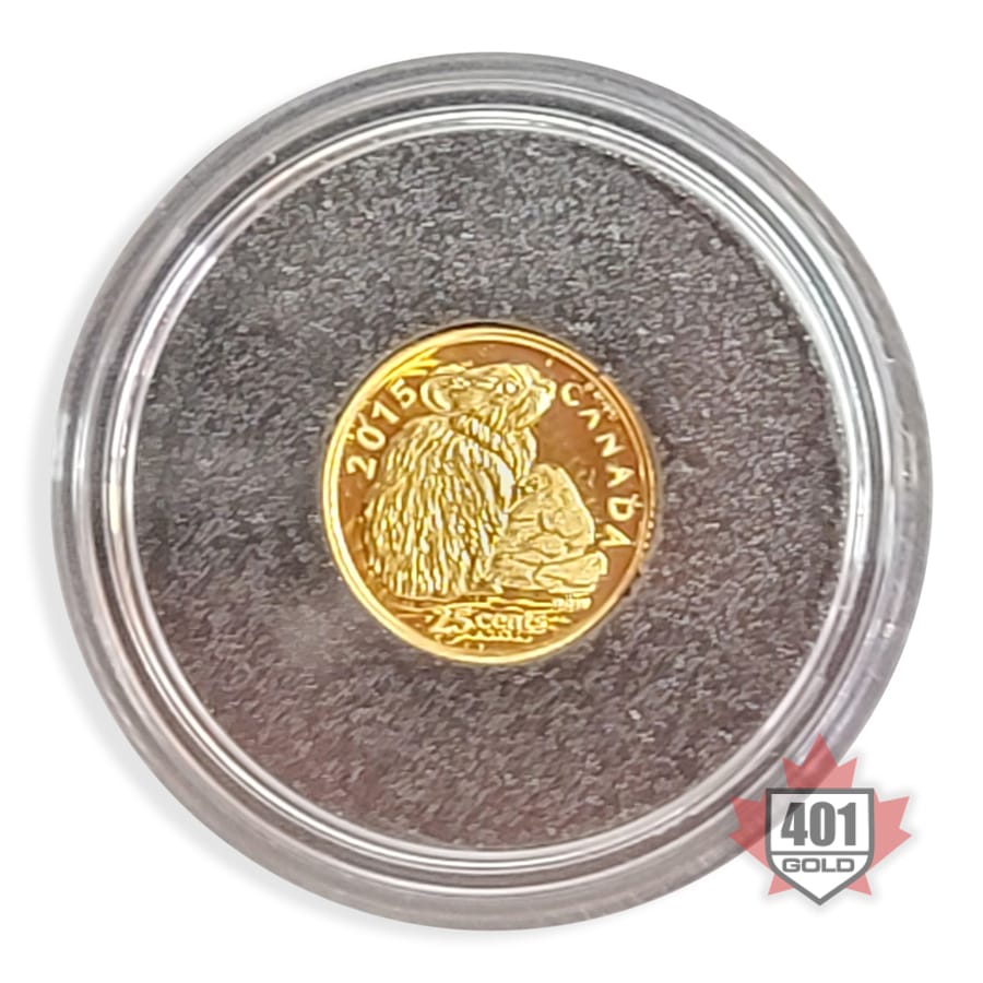 2015 25c Rock Rabbit Gold Coin Reverse