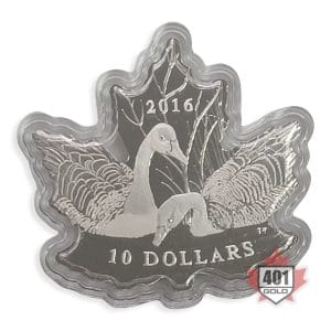 2016 $10 Maple Leaf Silhouette: Canada Geese Silver Coin Reverse