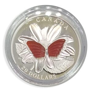 2016 $20 The Colourful Wings of a Butterfly Silver Coin Reverse