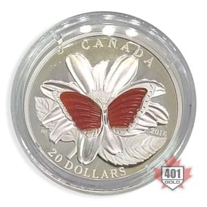 2016 $20 The Colourful Wings of a Butterfly Silver Coin Reverse