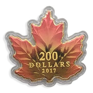 2017 $200 Autumn Fire - Pure Gold Maple Leaf Reverse