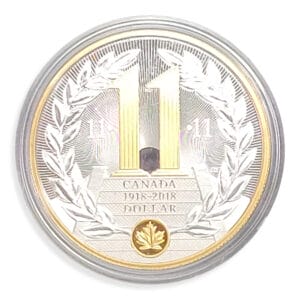 2018 $1 100th Anniversary of the Armistice of the First World War Silver Coin (Gold Plated)