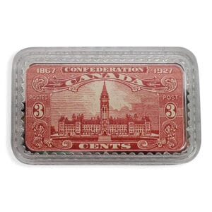 2018 $20 Canada's Historical Stamps: Parliament Building 1927 Confederation Silver Coin - 9999
