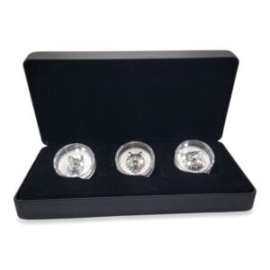 2019 $25 Multifaceted Animal Head Series: 1 Oz. Pure Silver Extraordinarily-High Relief 3-Coin Set