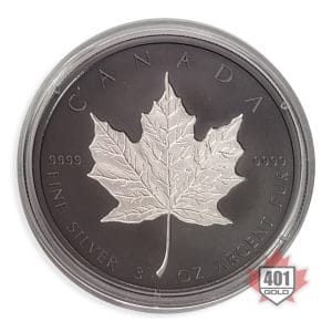 2020 $50 3oz Silver Maple Leaf Rhodium-Plated Incuse Pure Silver Coin