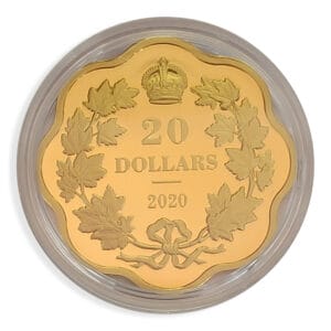 2020 $20 Iconic Maple Leaves Gold Plated Silver Coin - 9999