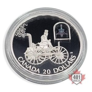 2000 $20 H.S. Taylor Steam Buggy Silver Coin (Hologram + Sterling Silver) Reverse
