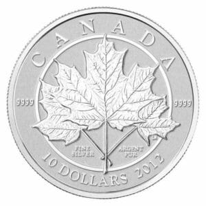 2012 $10 Maple Leaf Forever Pure Silver Coin