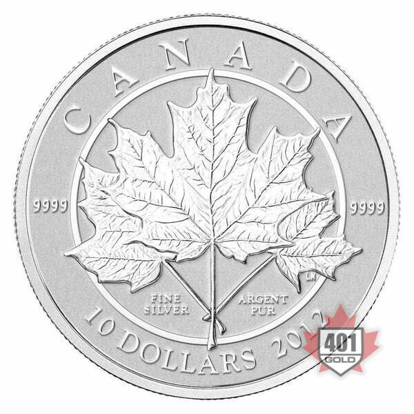 2012 $10 Maple Leaf Forever Pure Silver Coin