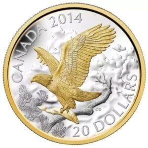 2014 $20 Perched Bald Eagle Silver Coin 9999