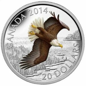 2014 $20 Soaring Bald Eagle Silver Coin 9999
