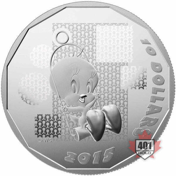 2015 $10 Looney Tunes TM  "I Tawt I Taw A Putty Tat!" Pure Silver Coin