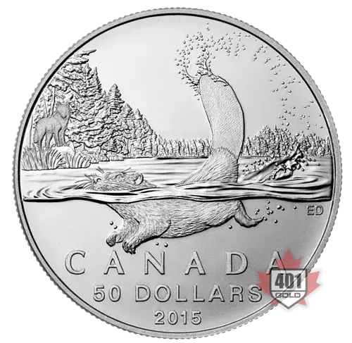 2015 $50 Beaver Silver Coin 9999