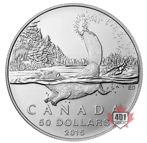 2015 $50 Beaver Silver Coin 9999