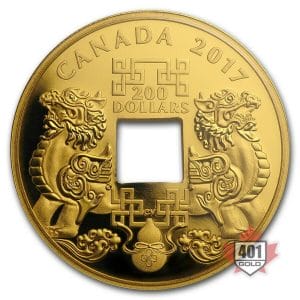 2017 $200 Feng Shui Gold Coin Reverse