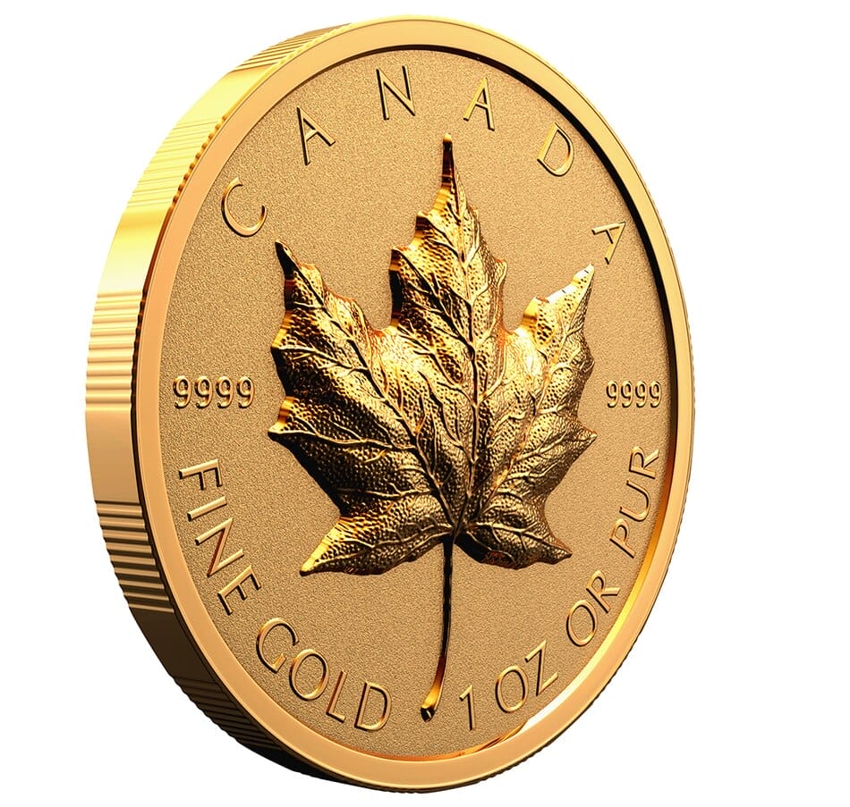 2022 $200 gold maple leaf ultra high relief side