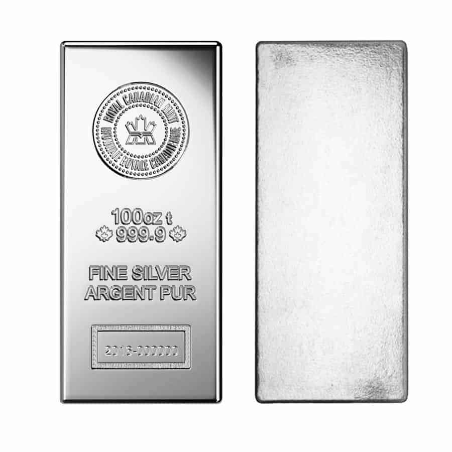 100 oz Royal Canadian Mint Silver Bar