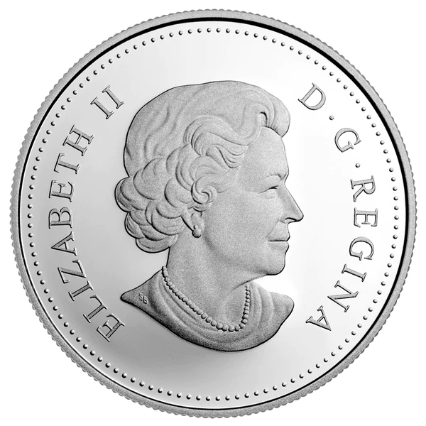 2015 $5 Canadian Banknote Vignette Silver Coin Obverse