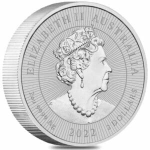 2022 2 oz Australian Mother & Baby Dingo Silver Coin Obverse