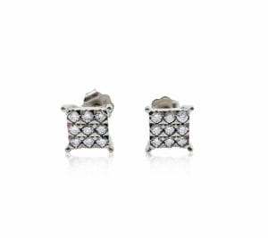 10kt Unisex White Gold & Diamond Earrings