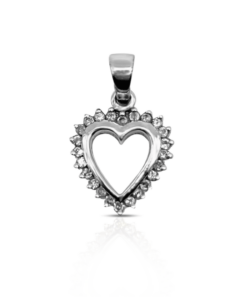 10kt White Gold Heart Shaped Diamond Pendant
