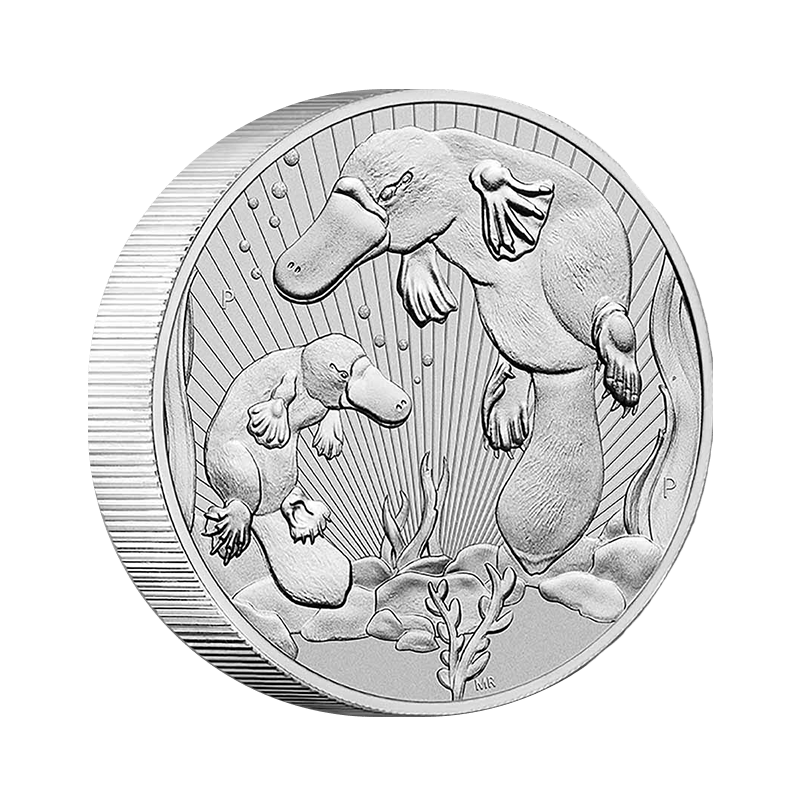 2oz 2021 Australian Piedfort Platypus Silver Coin Side