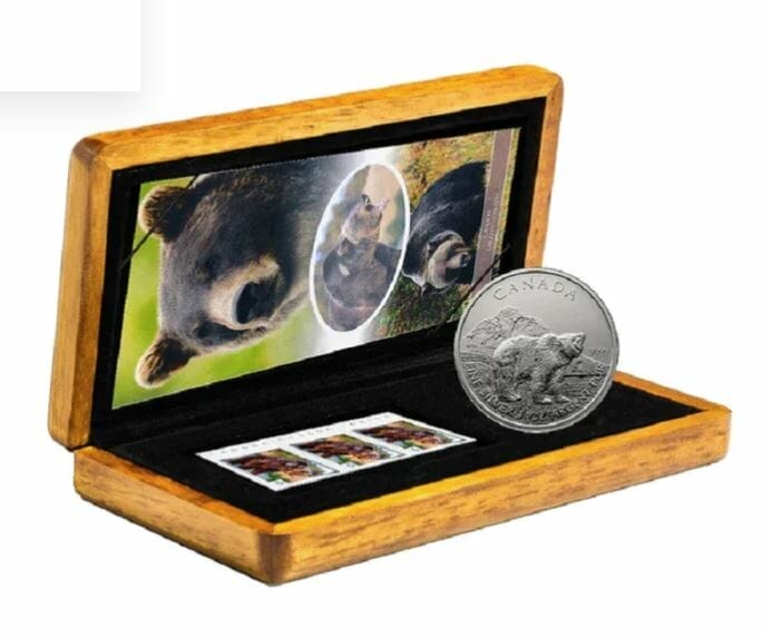 2012 $5 Grizzly Silver Coin Stamp Set