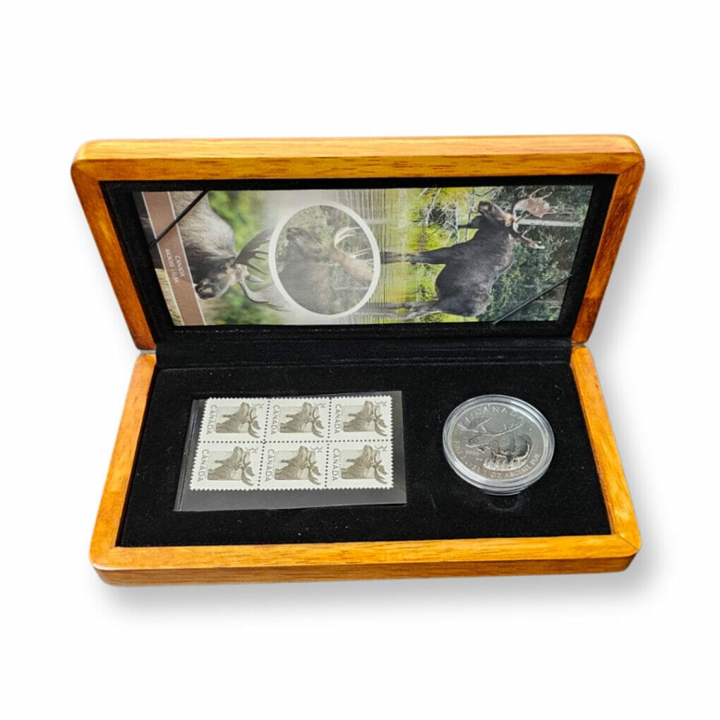 2012 $5 Moose Silver Coin Stamp Set